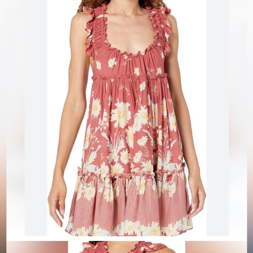 Free People Bali Wild Daisy Lightweight Slip Mini Dress Boho Hippie Style Size M